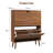 Modern Freestanding Walnut Shoe Cabinet with 2 Flip Drawers
