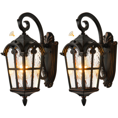 Oil Rubbed Bronze Dusk to Dawn Outdoor Wall Lighting Aluminum Anti-Rust, Hardwired