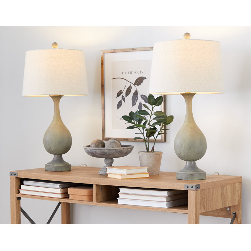 Lampe de table 29 po Eisenman, Blanc cassé, Gris