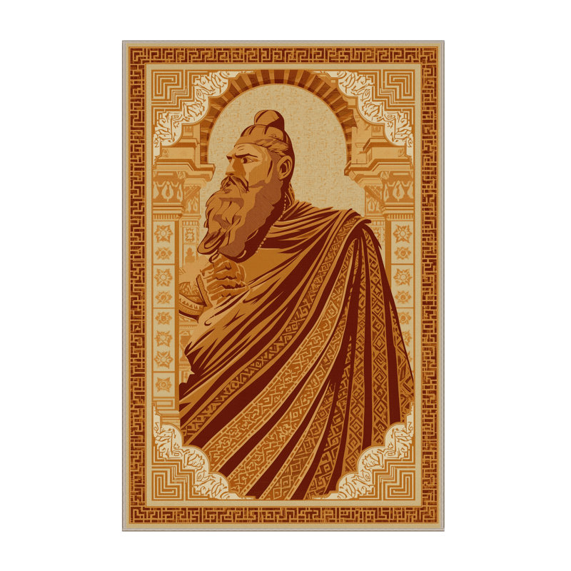 Tapis oriental traditionnel brun / beige Pittman Gilgamesh lavable à la machine, 2x5