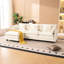 Canapé d'angle 3 en L avec banquette, en chenille, idéal pour la décoration d'un salon beige avec rangement, convertible en fauteuil inclinable, méridienne ou lit, confort optimal en appartement et dans les petits espaces, montage facile.