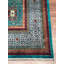 Tapis en laine et coton bleu sarcelle original noué à la main à motif mamelouk