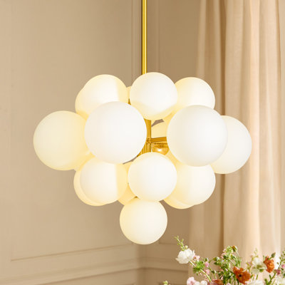 Scituate 19 - Light Dimmable Tiered Modern Glass Bubble Chandelier