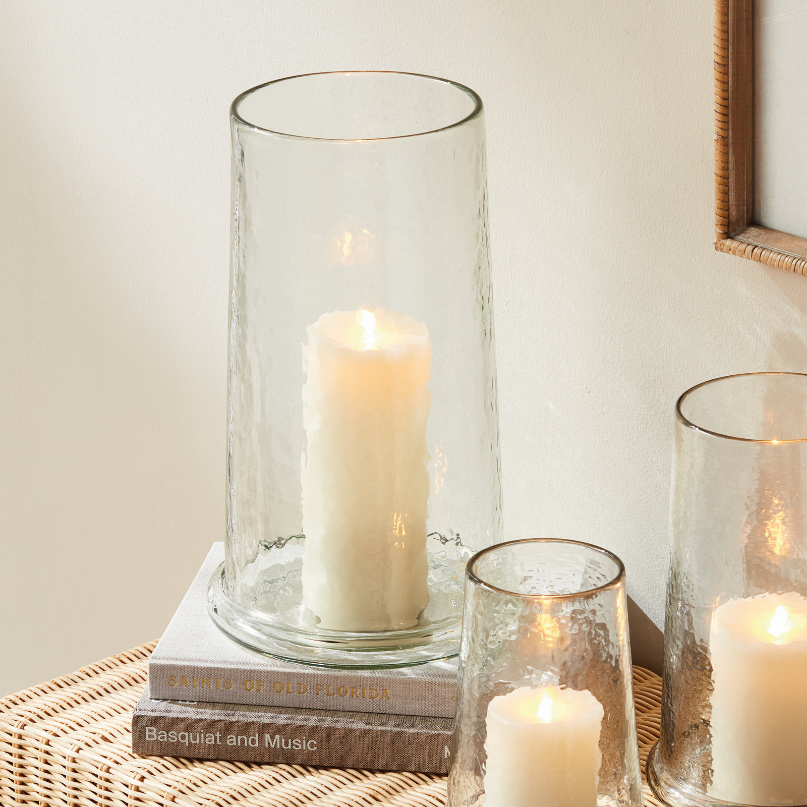 Hurricane Candle Holder, 14.75" H x 9" W x 9" D