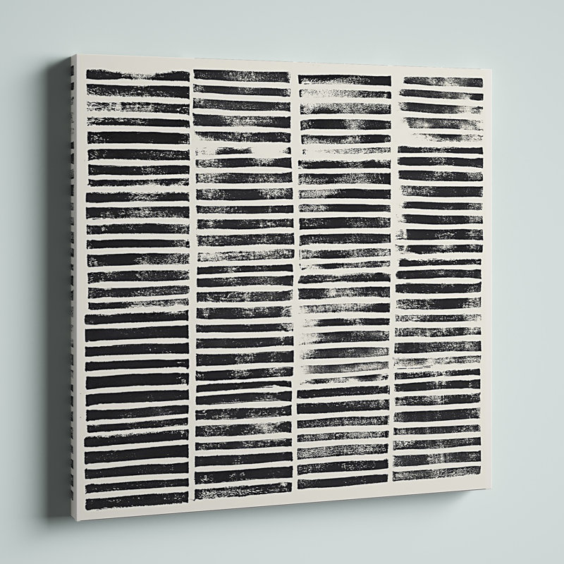 « stripe block prints ii », reproduction sur toile, H 26 po x l 26 po x P 1,5 po, Toile tendue, Pas de tapis