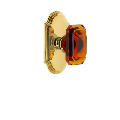 Grandeur Arc Plate Passage with Baguette Crystal Door Knob
