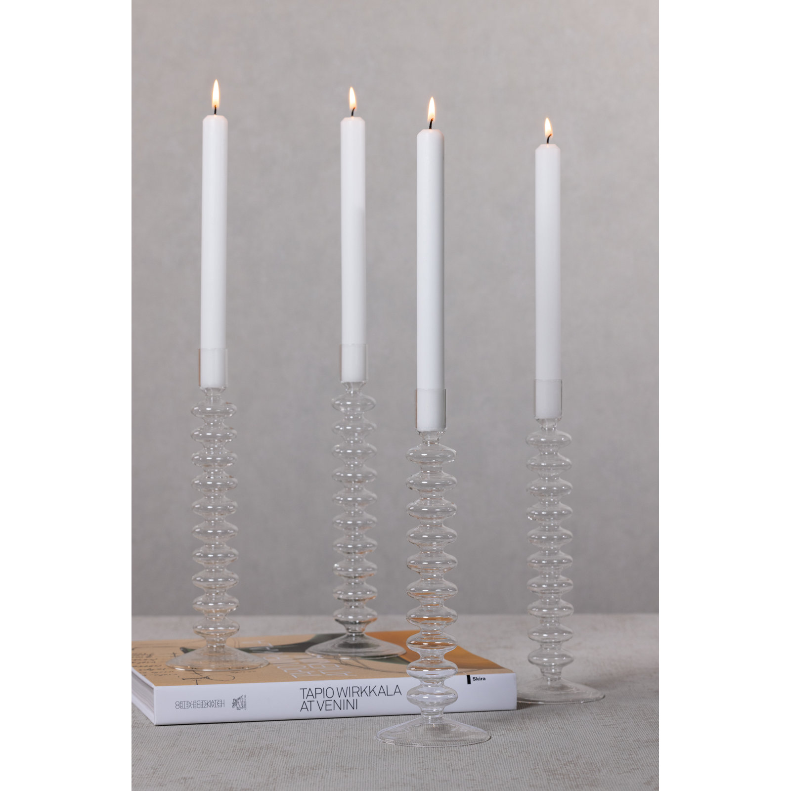 Ardara 4 Piece Glass Tabletop Candlestick Set