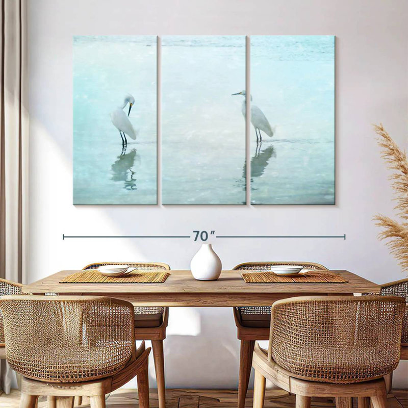 Brampt White Cranes, 42" H x 65" W