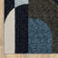 Tapis tissé à la machine 3 pi x 5 pi bleu gris anthracite et mauve à motif géométrique