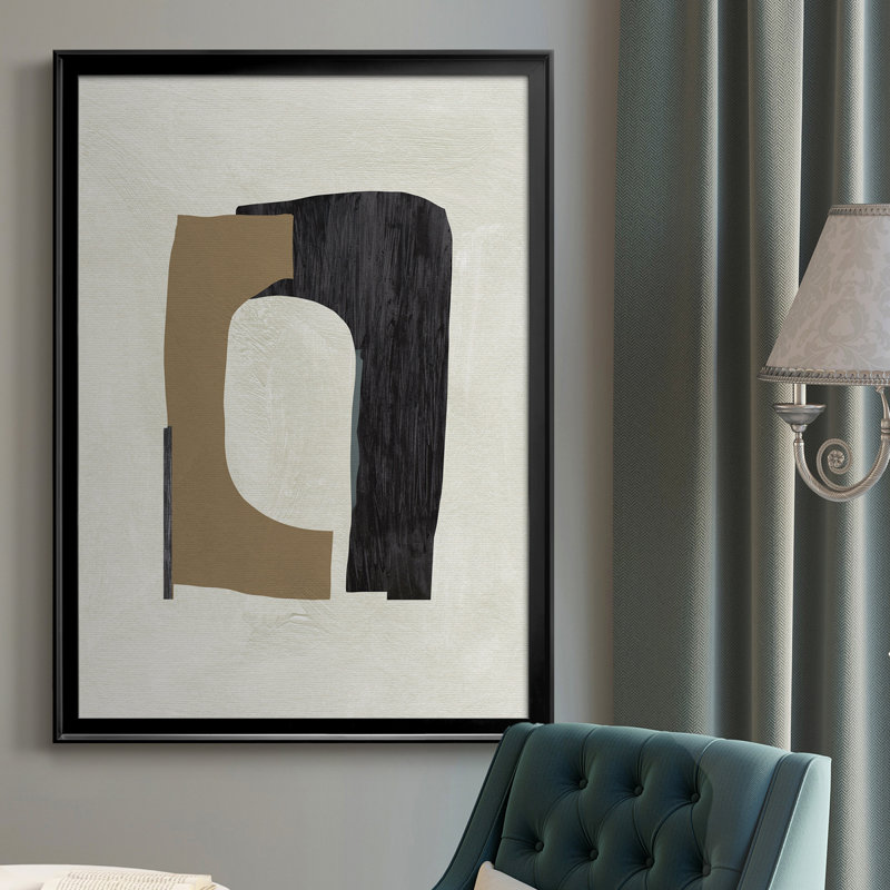 Carton découpé I, toile encadrée de qualité supérieure - prête à être accrochée, Toile encadrée noire, Non