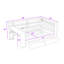 Lit plateforme en bois 2 tiroirs avec tablettes, station de charge et bureau-528090576-528189113