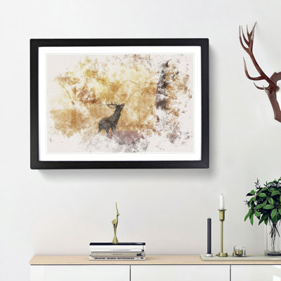Deer Stag In An Autumn Forest - Single Picture Frame Painting on MDF