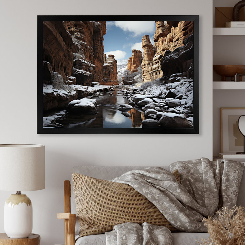 Canyon Winter Legacy - Imprimé, H 24 po x l 32 po x P 1 po, Encadrement doré