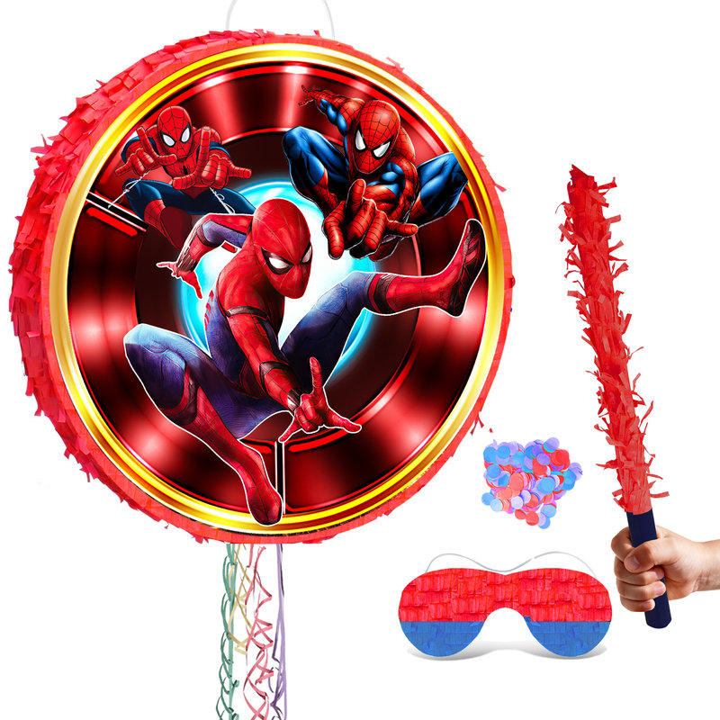 Spiderman Pinata,4Pcs Spiderman Round Pinata Set