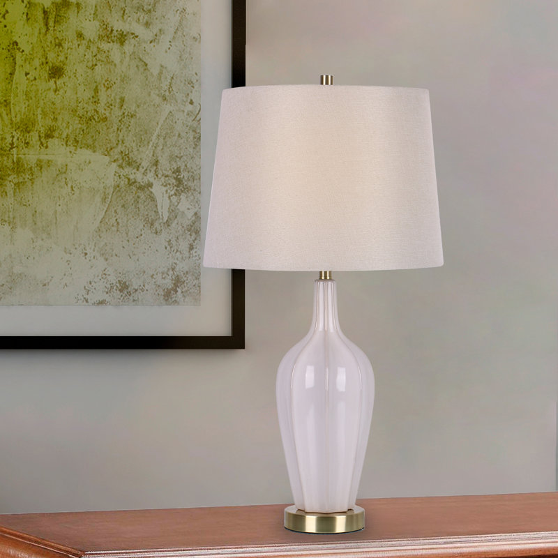 Jadeyn Ceramic Table Lamp, Cream