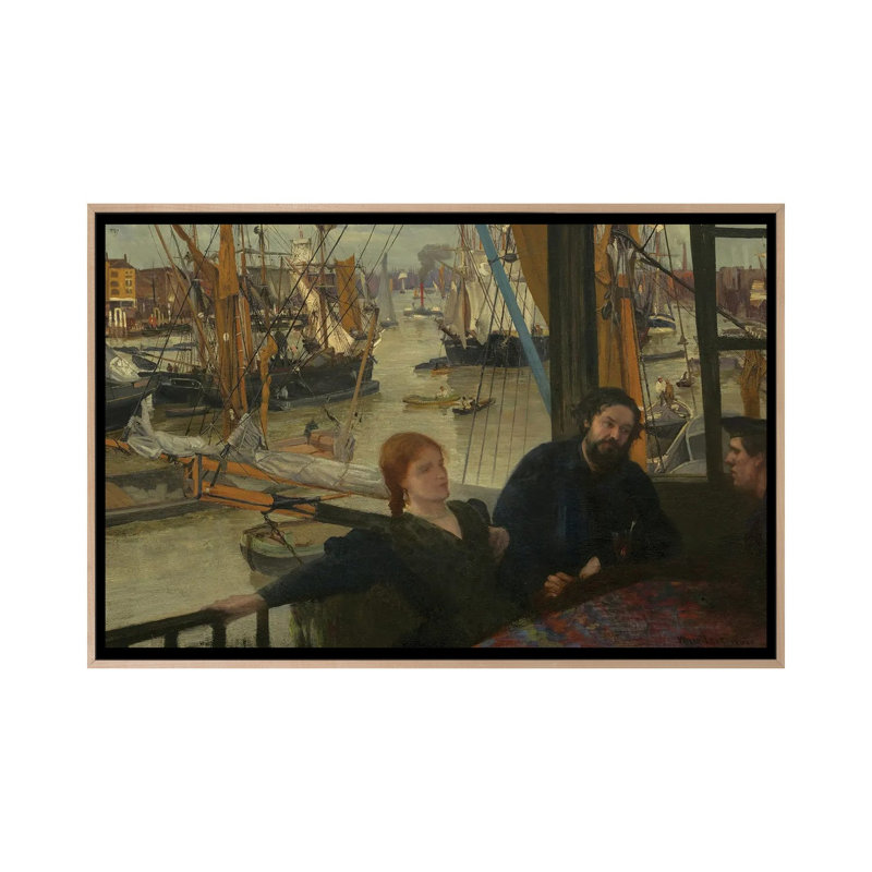 «Wapping», reproduction d'art sur toile encadrée, 26 po x 40 po, Toile avec cadre, Beige