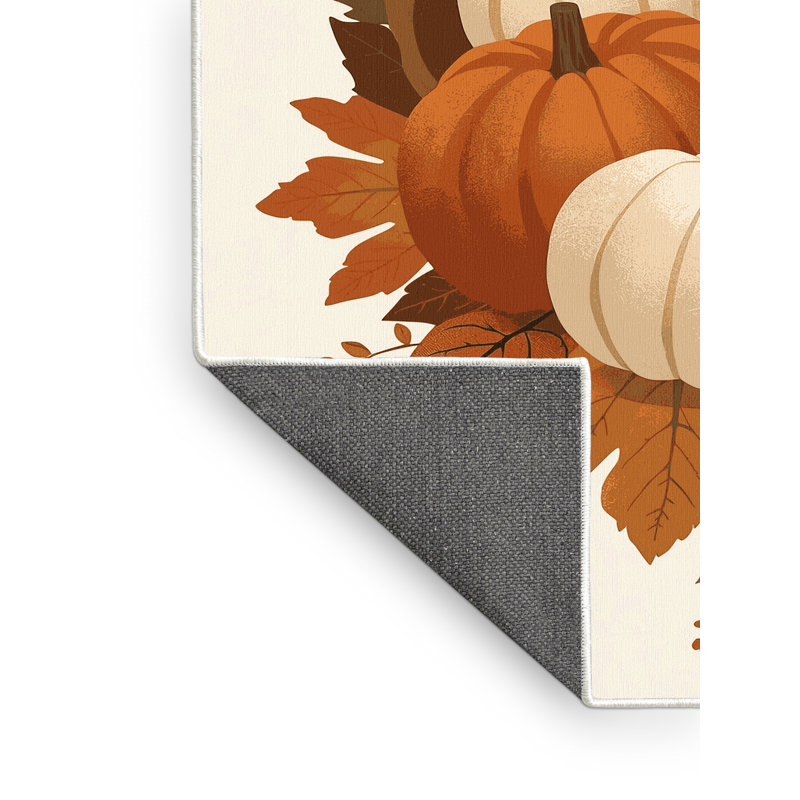 Soft Plush Feuerstein Thanksgiving Modern & Contemporary Abstract Area Rug in Beige – White Binding, 2x3