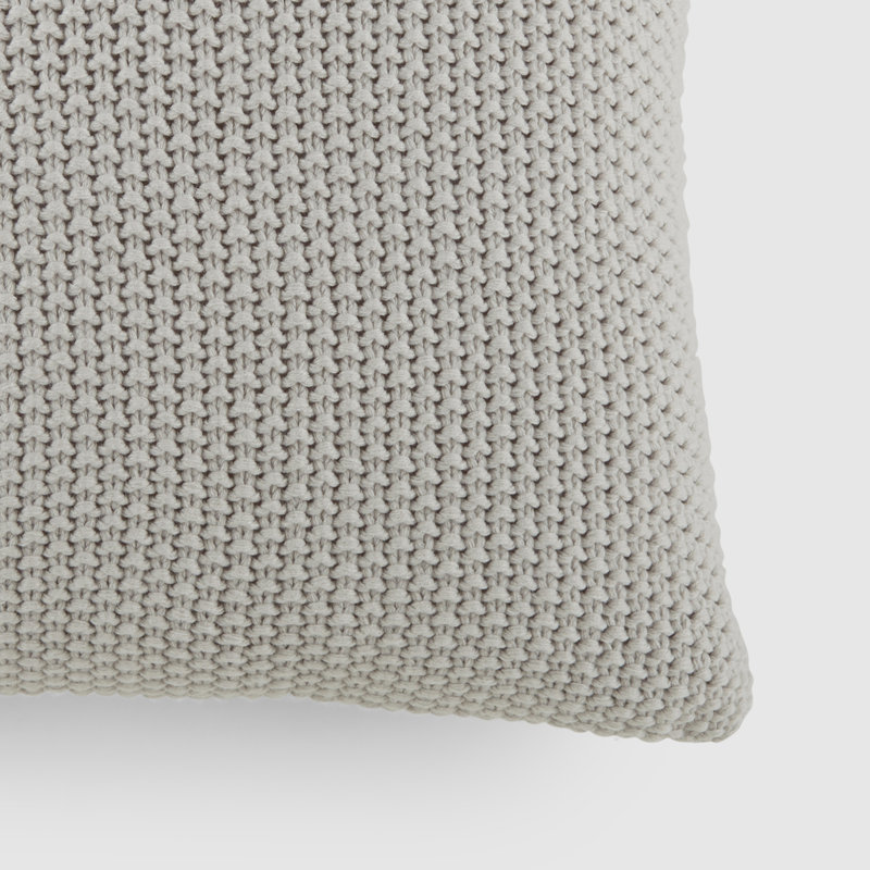 Seed Stitch Knit Acrylic Decor Throw Pillow, Light Gray