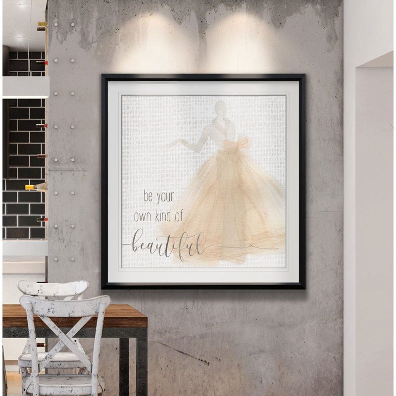 « be belle », impression, H 16 po x l 16 po x P 1,5 po, Cadre noir