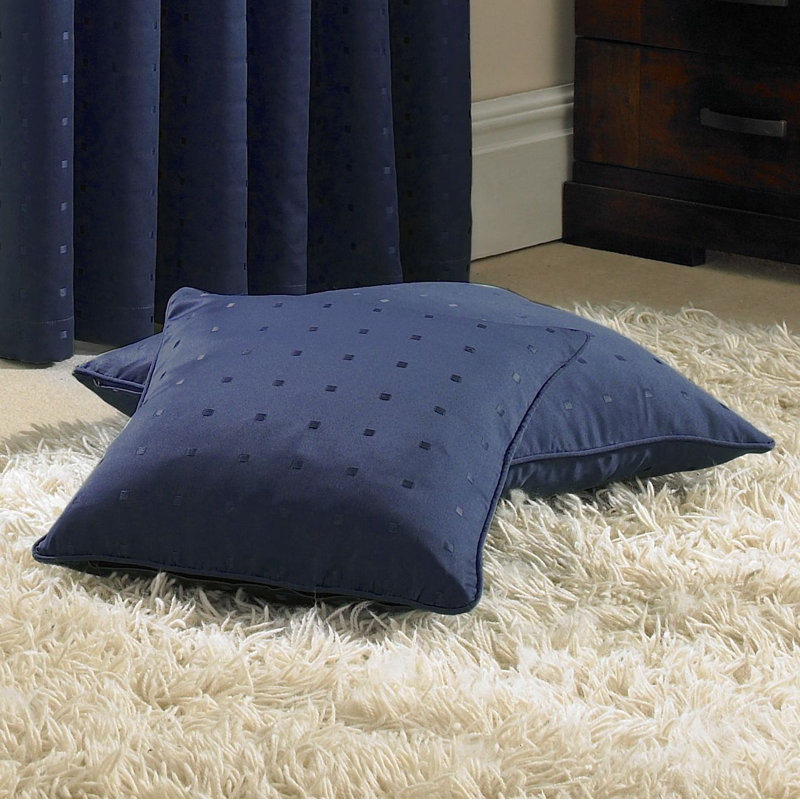 Norush Geometric Square Cushion, Navy Blue, 55 x 55cm 