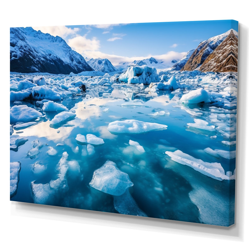 «Brachant Glaciers In Alaska I», reproduction sur toile, H 34 po x l 44 po x P 1,5 po, Toile tendue