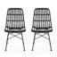 Chaises contemporaines grises et en métal - chaises de salle à manger d'extérieur de 2 avec une conception délicatement enveloppée pour les loisirs dans la cour arrière