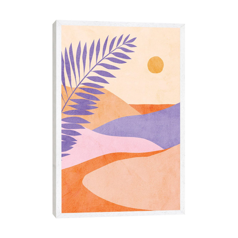 Midmod Tropical Summer IIII Lilac 1 Piece Wall Art on Canvas, 66.04 cm H x 45.72 cm W, White Framed