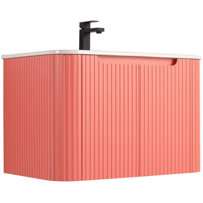 Caskvalley Modern Bathroom Vanity with Straight Fluted Design 30" Wide