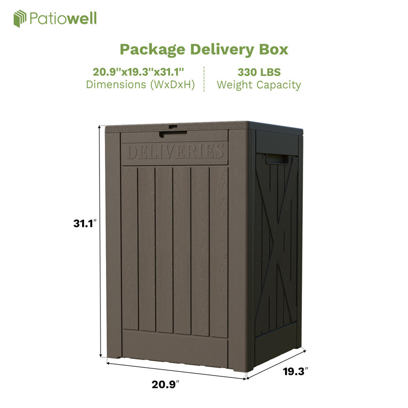 Brown Resin Lockable Deck Box with Steel Frame, 48-Gallon