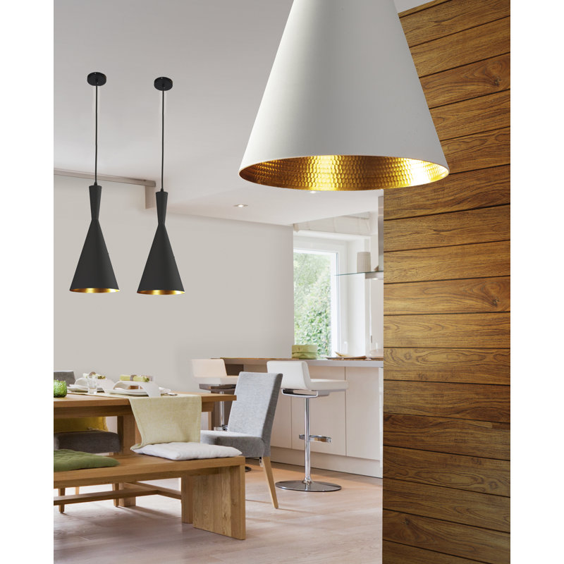 1 - Light Cone Pendant, White/Gold