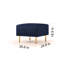 Banc de repose-pieds capitonné bleu marine avec repose-pieds en velours