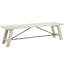 Banc de salle à manger en bois massif rustique, métal inclus, blanc délavé, 3 places, banc d'une capacité de 400 lb