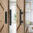 HomLux 8ft Heavy Duty Sturdy Sliding Barn Door Hardware Kit, Smoothly and Quietly, Easy to Install and Reusable - Fit 1 3/8-1 3/4" Thickness & 48" Wide Door Panel, Black(J Shape Hanger) Standard Single Track Barn Door Hardware Kit