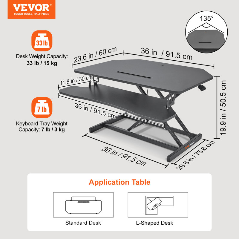 Halea Adjustable Metal Base Computer Desk
