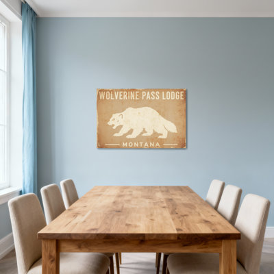 Animals Wolverine Pass Lodge Montana Bear Pattern Print