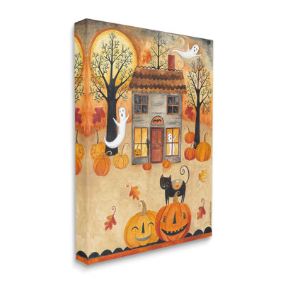 Ghost on Halloween Night, art mural sur toile par Bernadette Deming