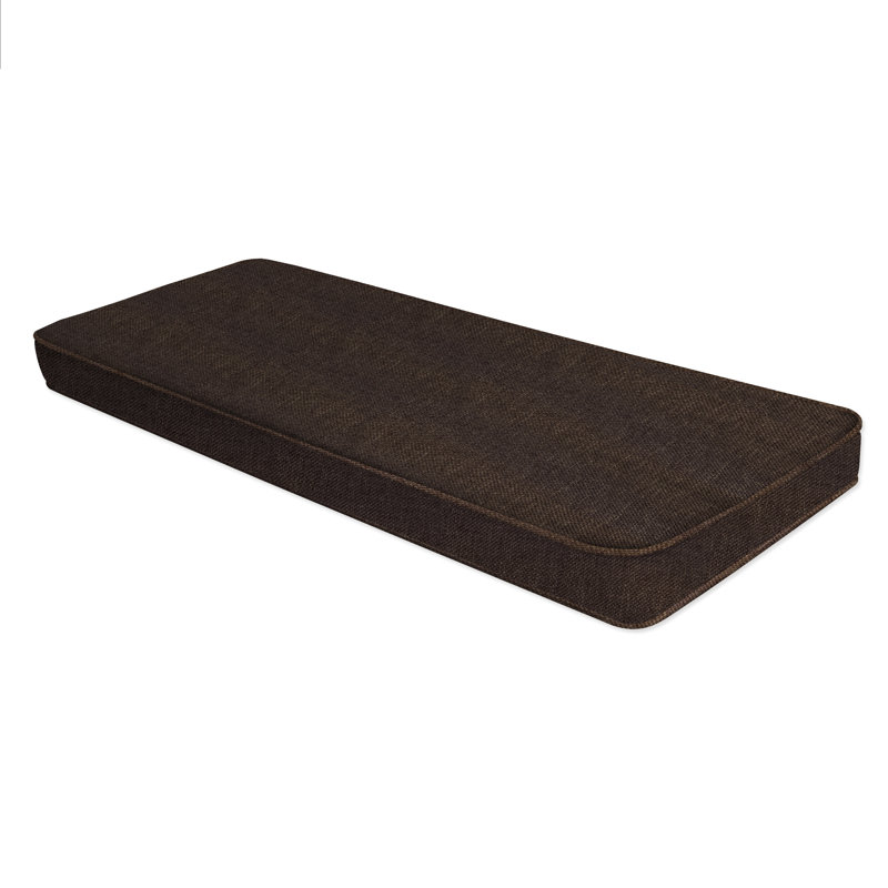 Coussin de banc de baie vitrée 2 po Ebern Designs - personnalisable pour une utilisation intérieure et extérieure, Brun