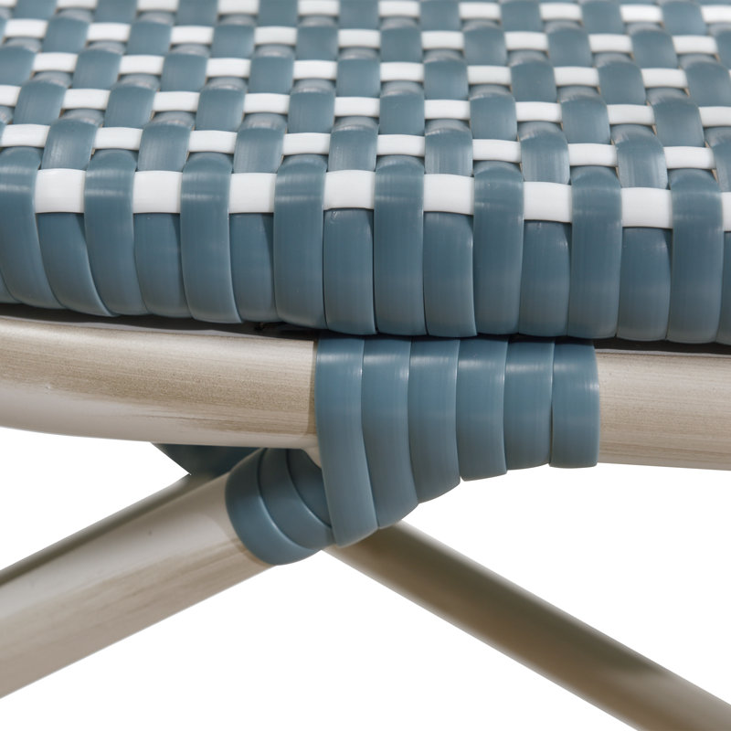 Fauteuil de salle à manger empilable avec coussin Fallis, Blanc, Bleu turquoise