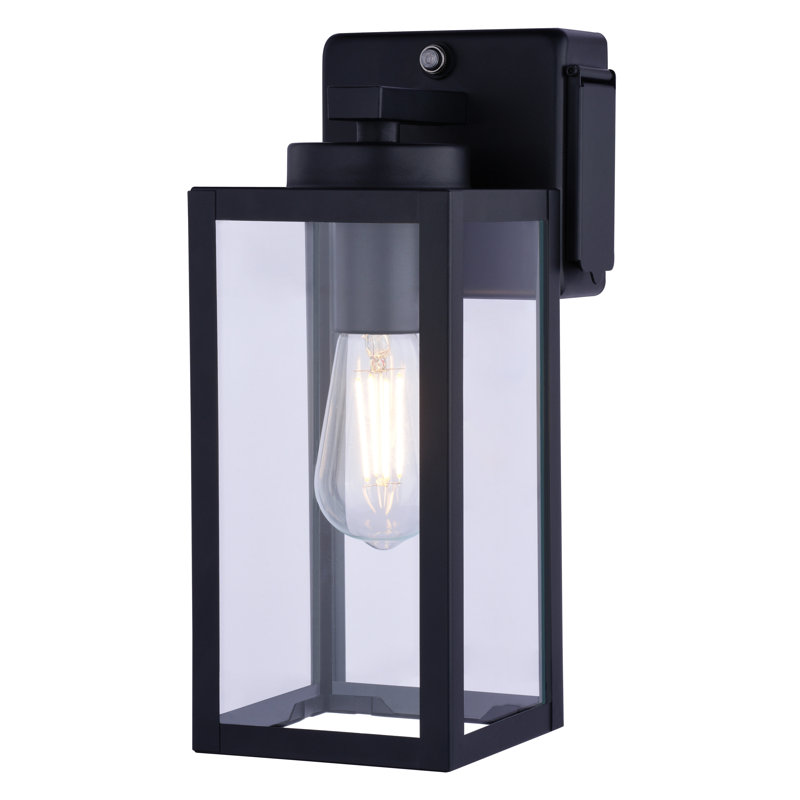 Applique murale d'extérieur 1 lumière H 12,25 po texturée noir Anderton