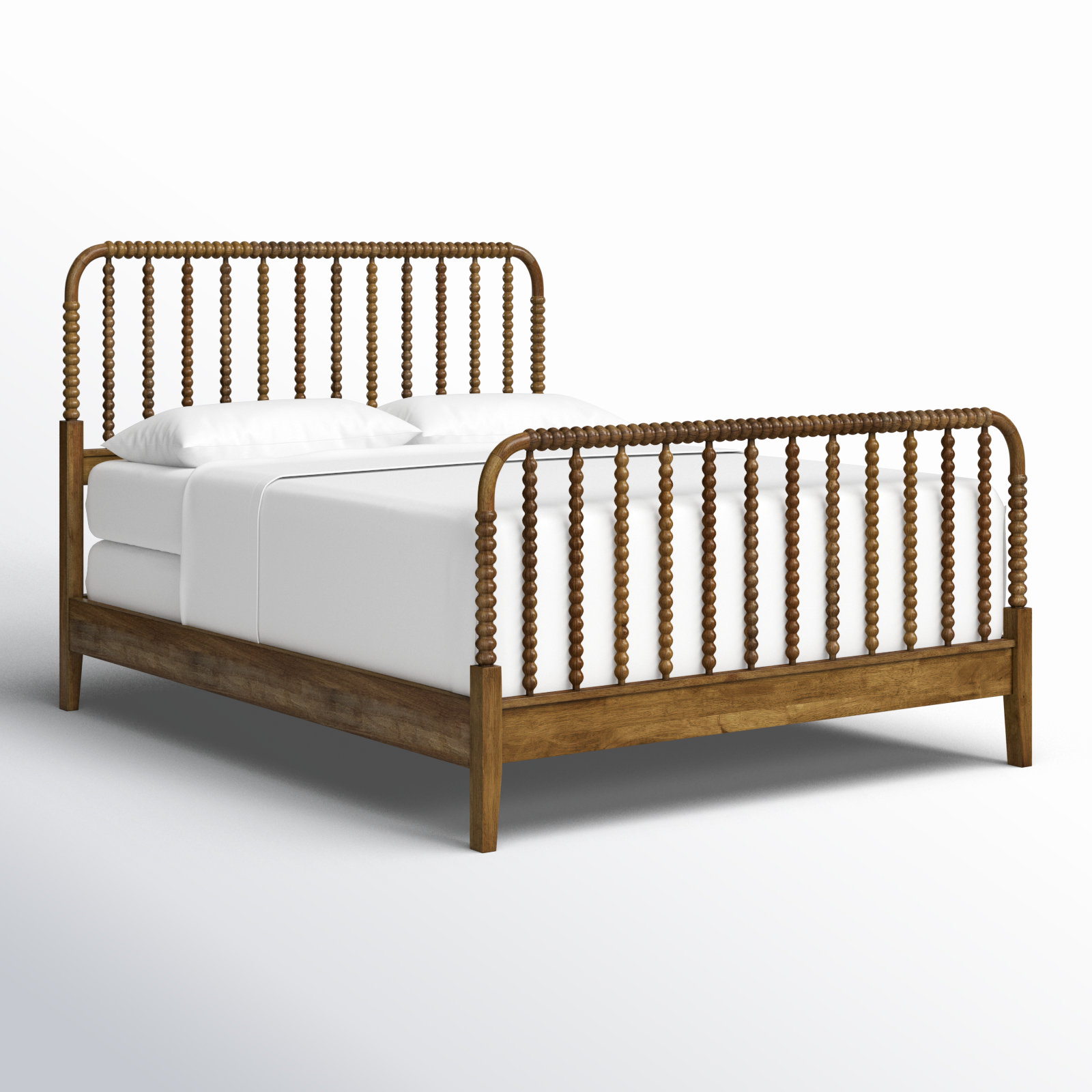 Louisa Solid Wood Spindle Bed, Queen, Havana