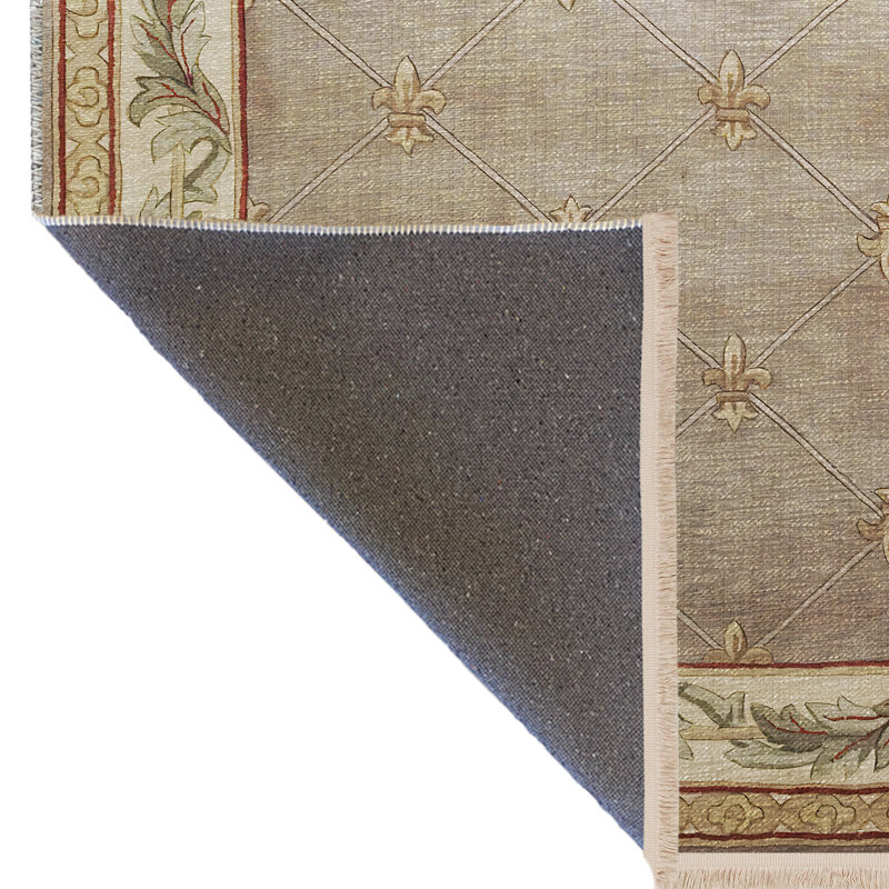 Tapis décoratif beige à rayures et à rayures, Tapis de couloir 3 pi 3,37 po x 9 pi 10,11 po