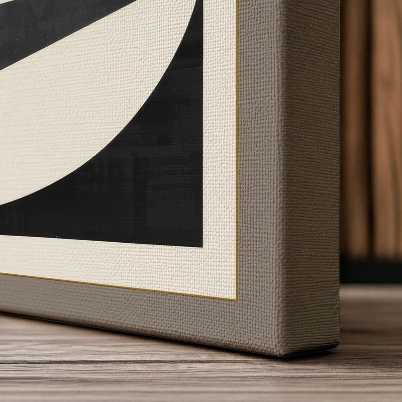 Harmony Geometric - Wrapped Canvas, 36x24 - 91.4 x 61.0 cm, Taupe Border
