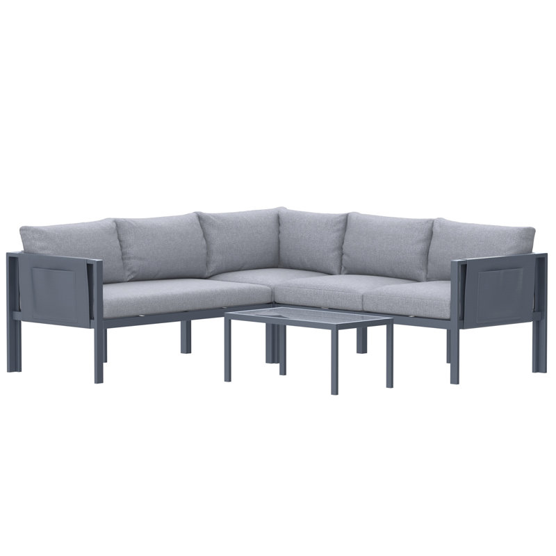 Ensemble de canapé et table d'extérieur gris Deko Living