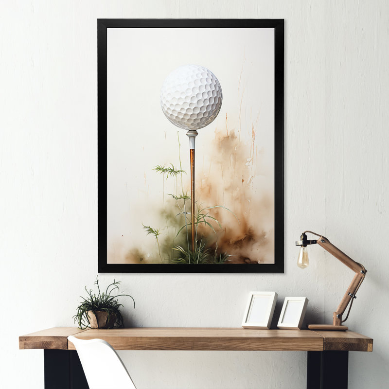 «Sheedy Minimalisme Golf Tees» - art mural encadré de golf, Cadre photo noir, H 32 po x l 16 po x P 1 po