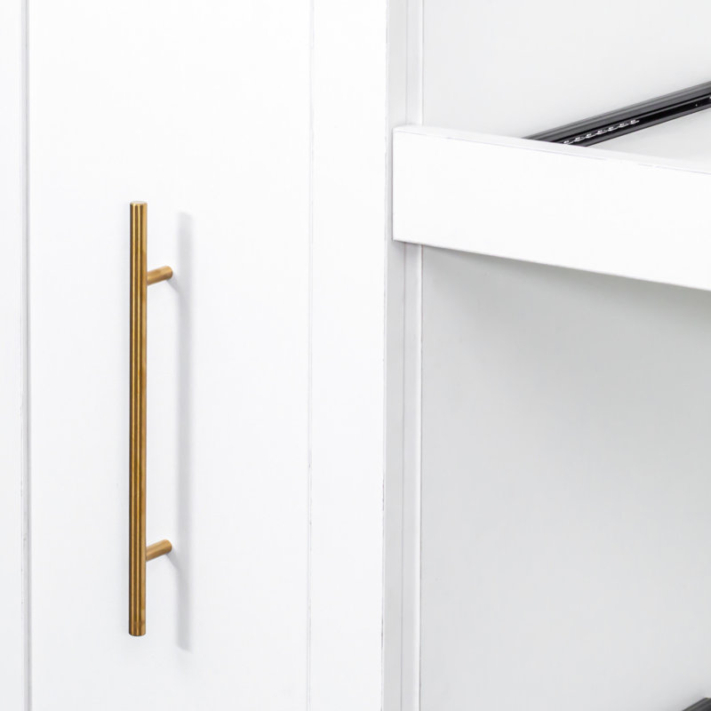 Armoire de cuisine avec tablette coulissante multifonctionnelle à 4 portes en blanc pour un espace de rangement propre