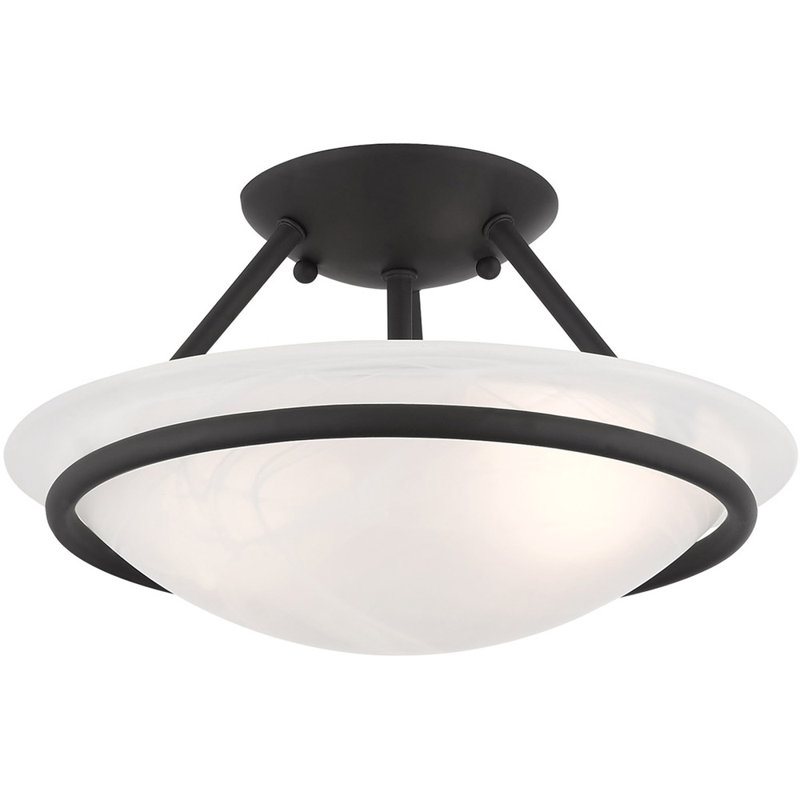 Glass Flush Mount, Black