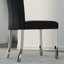 Ensemble de table de salle à manger 9 pièces moderne en chrome argenté avec 8 chaises en cuir noir et argent-819436100-819436153-819436154