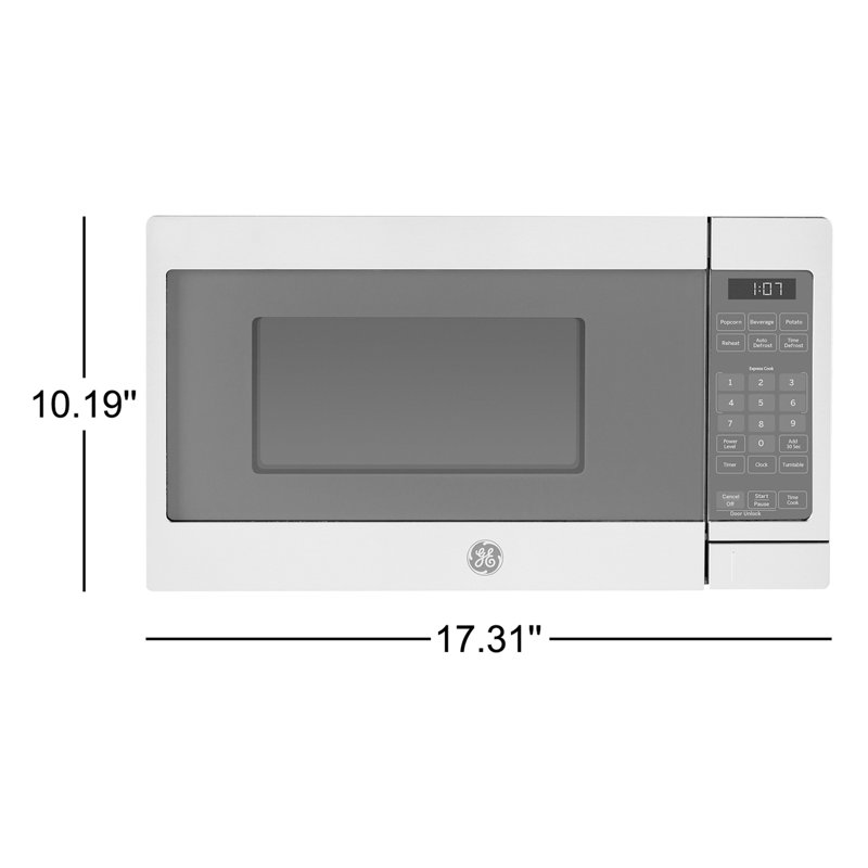 GE 0.7 Cu. Ft. Capacity Countertop Microwave Oven, Stainless Steel;Black
