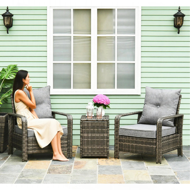 Patio Furniture,Wicker Storage Table  Chairs