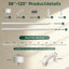 Tringle à rideaux réglable robuste, tringle à rideaux en acier de 1 pouce de diamètre pour fenêtres de 36 à 120 pouces, conception minimaliste moderne avec supports et quincaillerie inclus